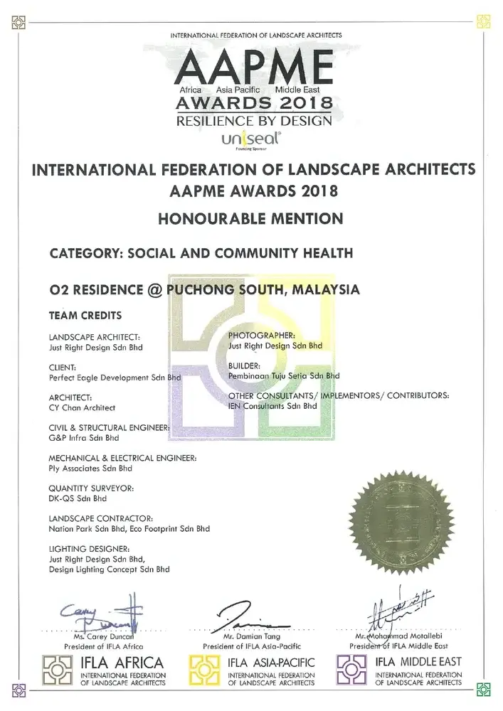 AAPME Honourable Mention certificate