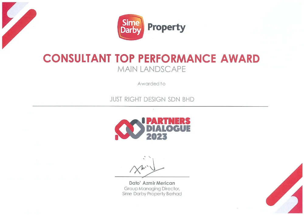 Sime Darby Consultant Top Performance certificate